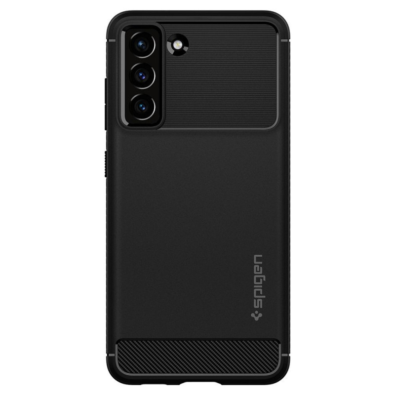 Spigen Rugged Armor -suojakuori Samsung Galaxy S21 FE:lle, mattamusta