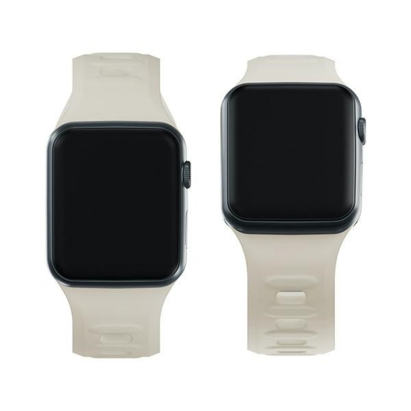 3mk silikonikellonranneke Apple Watchille 42/44/45/49 mm, beige