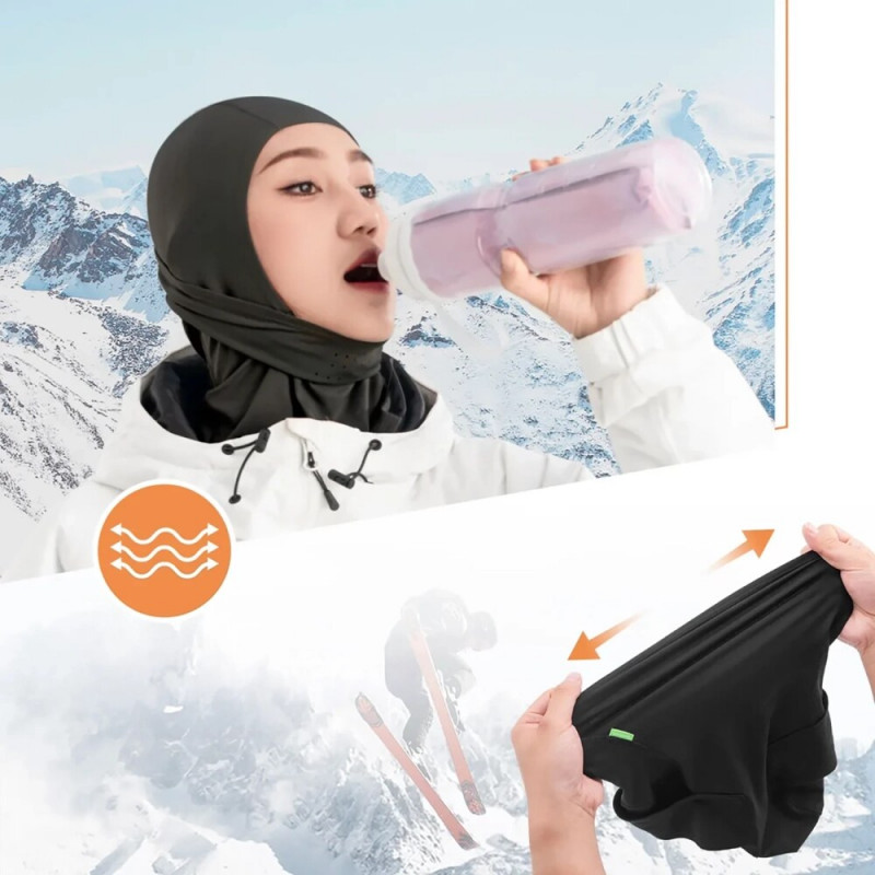Qunature 13230023010 hiihtokommandopipo pyöräilyyn ja moottoripyöräilyyn, koko M, musta