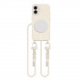Tech-Protect MagNecklace MagSafe-kotelo kaulanauhalla Apple iPhone 16:lle, beige