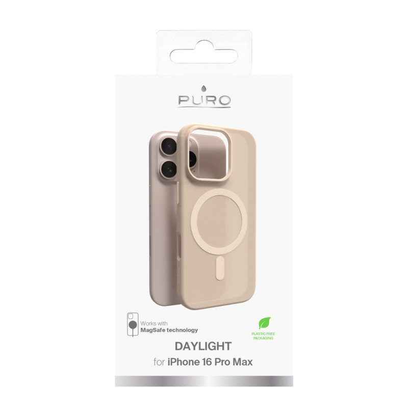 Puro Daylight MagSafe-silikonikuori iPhone 16 Pro Maxille, beige
