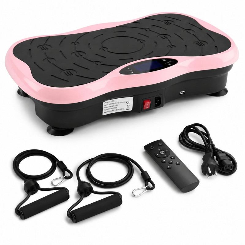 Extralink Moonwalk SpinMove värähtelytreenausalusta kuntoiluun, 200 W, pinkki