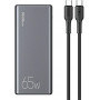 USAMS PB59 US-CD165 varavirtalähde 30000 mAh, 65 W, 2x QC3.0 + PD, musta, USB-C–USB-C-kaapelilla