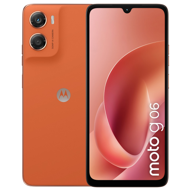 Motorola XT2535-3 Moto G06 4G -älypuhelin, 4 GB RAM, 64 GB, oranssi (EU)