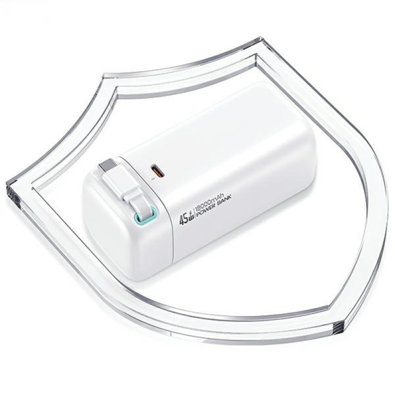 USAMS US-CD216 XMF Series varavirtalähde 18000 mAh, PD 45W pikalataus, USB-C-kaapelilla, musta