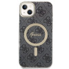 Guess GUBPP14SH4EACSK kova kuori Apple iPhone 14 -puhelimeen + langaton laturi, 4G Print, MagSafe, musta