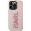 Karl Lagerfeld KLHCP15X3DMBKCP Hardcase Apple iPhone 15 Pro Max -puhelimelle, 3D Rubber Glitter Logo, pinkki