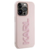 Karl Lagerfeld KLHCP15X3DMBKCP Hardcase Apple iPhone 15 Pro Max -puhelimelle, 3D Rubber Glitter Logo, pinkki