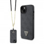 Guess GUHCP15MP4TDSCPK Apple iPhone 15 Plus / 14 Plus -kovakotelo, Crossbody 4G Metal Logo, musta