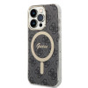 Guess GUBPP14XH4EACSK kuori + langaton laturi Apple iPhone 14 Pro Max musta hardcase, 4G Print, MagSafe