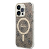 Guess GUBPP14XH4EACSW kuori + langaton laturi Apple iPhone 14 Pro Max ruskea hardcase, 4G Print, MagSafe