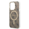 Guess GUBPP14XH4EACSW kuori + langaton laturi Apple iPhone 14 Pro Max ruskea hardcase, 4G Print, MagSafe