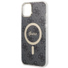 Guess GUBPP14MH4EACSK Kuori + langaton laturi Apple iPhone 14 Plus / iPhone 15 Plus musta hardcase, 4G Print, MagSafe