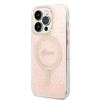 Guess GUBPP14LH4EACSP Case + Wireless Charger Apple iPhone 14 Pro vaaleanpunainen hardcase, 4G Print, MagSafe