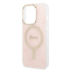 Guess GUBPP14LH4EACSP Case + Wireless Charger Apple iPhone 14 Pro vaaleanpunainen hardcase, 4G Print, MagSafe
