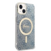 Guess GUBPP14MH4EACSB Kuori + langaton laturi Apple iPhone 14 Plus / iPhone 15 Plus sininen hardcase, 4G Print, MagSafe