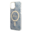 Guess GUBPP14MH4EACSB Kuori + langaton laturi Apple iPhone 14 Plus / iPhone 15 Plus sininen hardcase, 4G Print, MagSafe