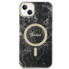 Guess GUBPP14MHMEACSK kuori + langaton laturi Apple iPhone 14 Plus / iPhone 15 Plus musta, hardcase, Marble, MagSafe
