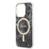 Guess GUBPP14XHMEACSK kuori + langaton laturi Apple iPhone 14 Pro Max musta hardcase, Marble, MagSafe