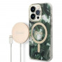Guess GUBPP14LHJEACSA kuori + langaton laturi Apple iPhone 14 Pro vihreä hardcase, Jungle, MagSafe