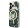 Guess GUBPP14LHJEACSA kuori + langaton laturi Apple iPhone 14 Pro vihreä hardcase, Jungle, MagSafe