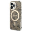 Guess GUBPP13LH4EACSW Kuori + langaton laturi Apple iPhone 13 Pro ruskea hardcase, 4G Print, MagSafe