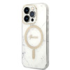 Guess GUBPP14LHMEACSH kuori + langaton laturi Apple iPhone 14 Pro valkoinen hardcase, Marble, MagSafe