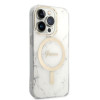 Guess GUBPP14LHMEACSH kuori + langaton laturi Apple iPhone 14 Pro valkoinen hardcase, Marble, MagSafe