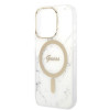 Guess GUBPP14LHMEACSH kuori + langaton laturi Apple iPhone 14 Pro valkoinen hardcase, Marble, MagSafe