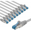 Goobay CAT 6A -verkkokaapeli S/FTP (PiMF), 5 m, harmaa, 10 kpl:n sarja, kuparijohdin (CU), halogeeniton vaippa (LSZH)