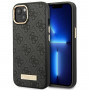 Guess GUHMP14MU4GPRK Apple iPhone 14 Plus / 15 Plus musta kova kuori, 4G Logo Plate, MagSafe