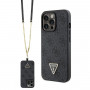 Guess GUHCP13LP4TDSCPK Apple iPhone 13/13 Pro musta hardcase, Crossbody 4G Metal Logo