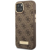 Guess GUHMP14MU4GPRW Apple iPhone 14 Plus / 15 Plus ruskea kova kuori, 4G Logo Plate, MagSafe