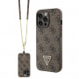 Guess GUHCP13LP4TDSCPW Apple iPhone 13/13 Pro ruskea hardcase, Crossbody 4G Metal Logo