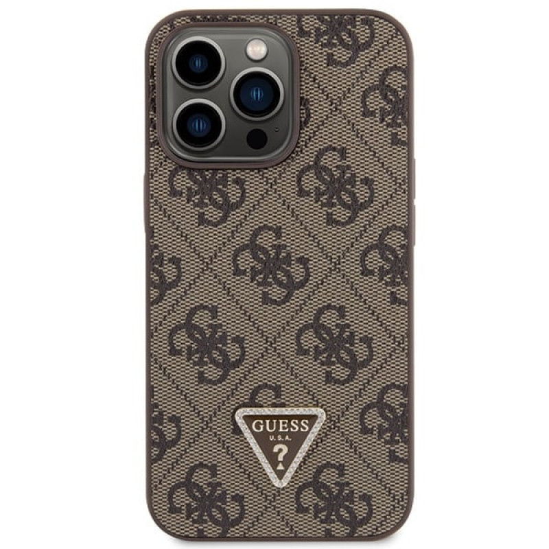 Guess GUHCP13LP4TDSCPW Apple iPhone 13/13 Pro ruskea hardcase, Crossbody 4G Metal Logo