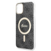 Guess GUBPN61H4EACSK kuori + langaton laturi Apple iPhone 11:lle, 4G Print, musta kova kuori, MagSafe