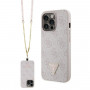 Guess GUHCP13LP4TDSCPP Apple iPhone 13/13 Pro -kovakotelo, pinkki, Crossbody 4G Metal Logo