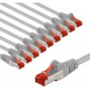 Goobay CAT 6 -verkkokaapeli S/FTP (PiMF), 5 m, harmaa, 10 kpl:n sarja, kuparijohdin (CU), halogeeniton vaippa (LSZH)