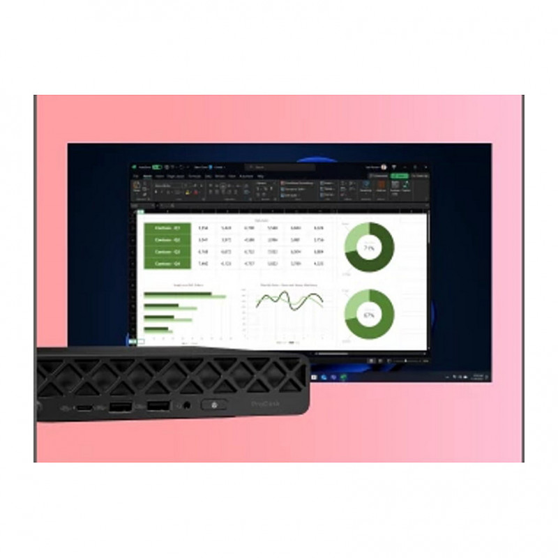 HP ProDesk 4 Mini G1i -minitietokone, Intel Core Ultra 5 235T, 16 GB RAM, 512 GB SSD, Windows 11 Pro
