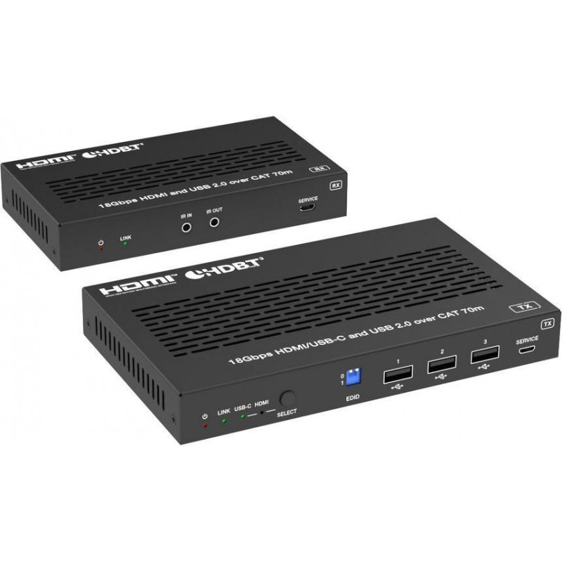 Vivolink VLHUB121-EXT 4K-jatko HDMI ja USB-C
