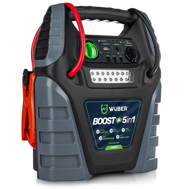 Wuber W14270 5-in-1-booster-ilmakompressori käynnistysaputoiminnolla