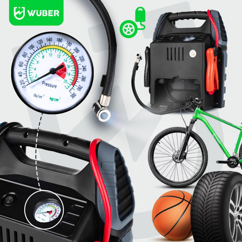 Wuber W14270 5-in-1-booster-ilmakompressori käynnistysaputoiminnolla