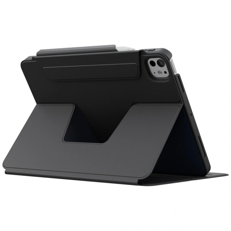 UNIQ Rovus Snapmount Magnetic 360 Rotating Detachable -tablettikotelo Apple iPad Pro 11 2024 -laitteelle, musta