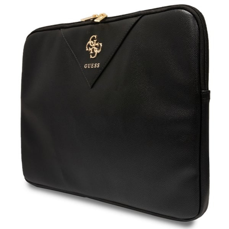 Guess GUCS16ZPGSTEGK ZIP Leather Triangle 4G kannettavan tietokoneen suojahiha 16", musta