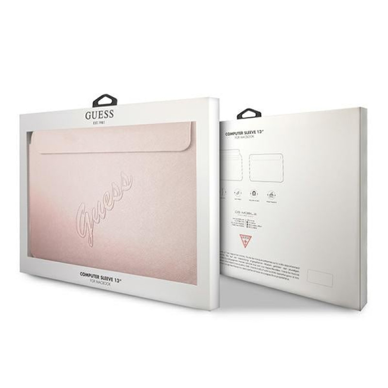 Guess GUCS13PUSASPI Saffiano Script -hihna 13" kannettavalle tietokoneelle, pinkki