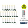 Goobay 75258 langattomat LED-joulukuusikynttilät (20 kpl), sis. 20x AAA (LR03), klipsit, kaukosäädin, ajastin, himmennettävä, lämmin valkoinen (2600 K)