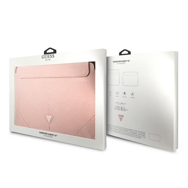 Guess GUCS16PSATLP kannettavan tietokoneen suojahiha 16", Saffiano Triangle, pinkki