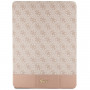Guess GUFCP12PS4SGP Apple iPad Pro 12.9" (2020/2021/2022, 4./5./6. sukupolvi) Kirjakotelo, 4G Stripe Allover, pinkki