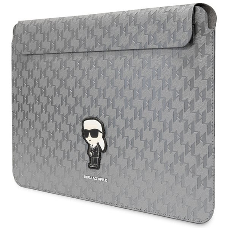 Karl Lagerfeld KLCS14SAKHPKG Kannettavan tietokoneen suojahiha 14", hopea, Saffiano Monogram Ikonik