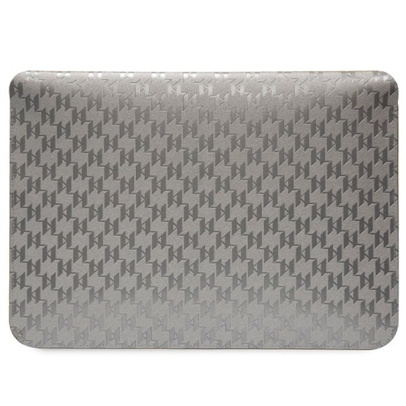 Karl Lagerfeld KLCS14SAKHPKG Kannettavan tietokoneen suojahiha 14", hopea, Saffiano Monogram Ikonik